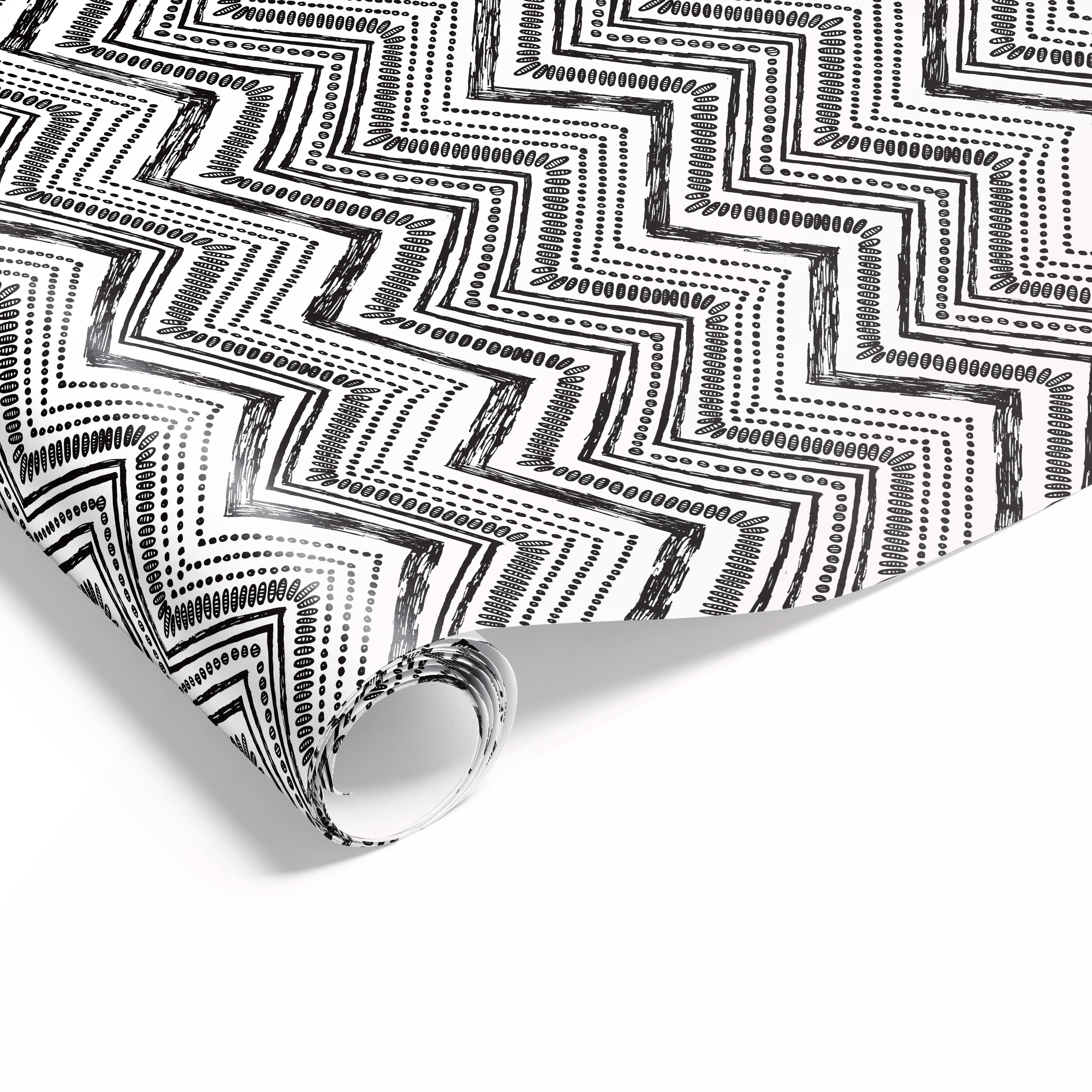 Chevron Sketch Wrap Black
