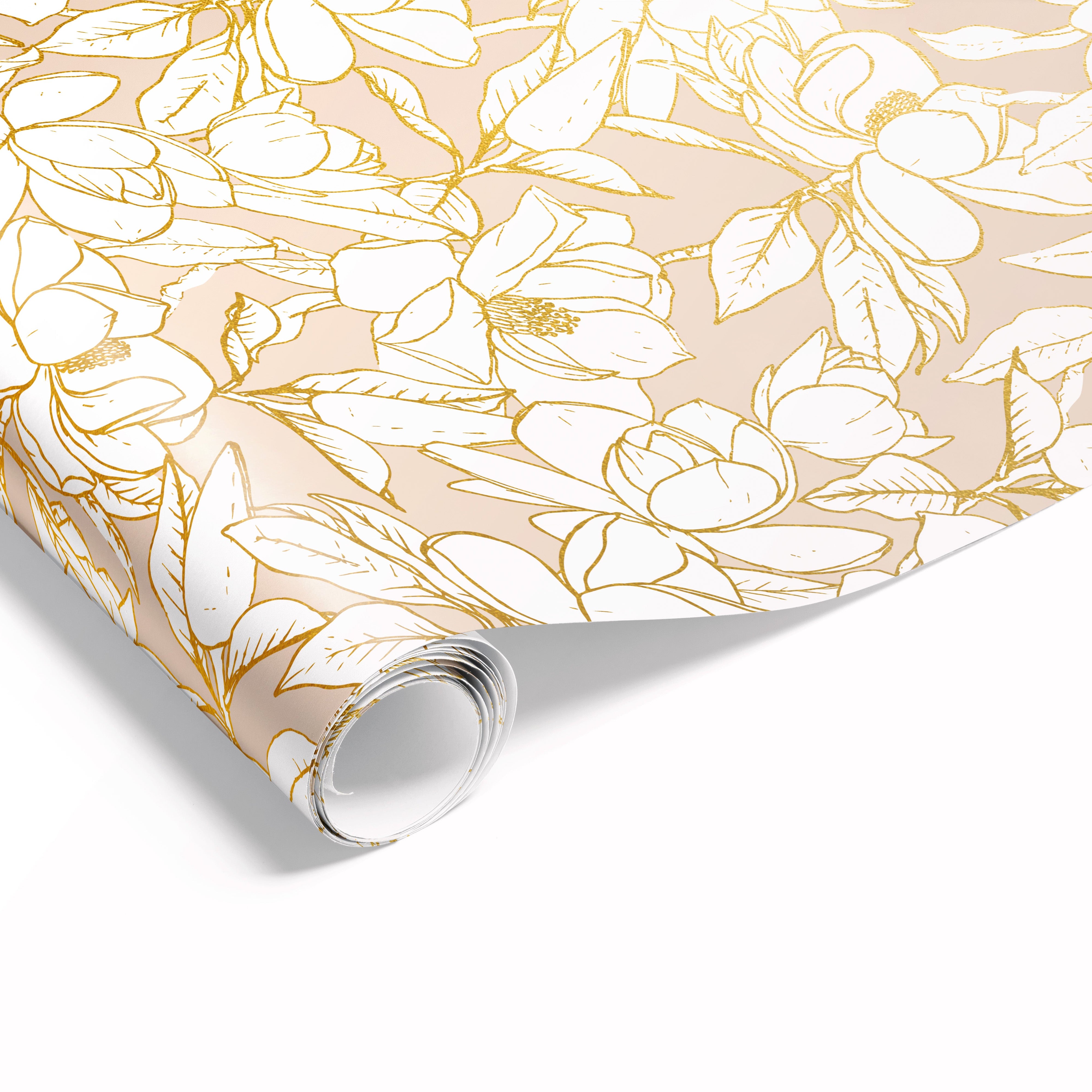 Magnolia Sketch Wrap Beige Gold