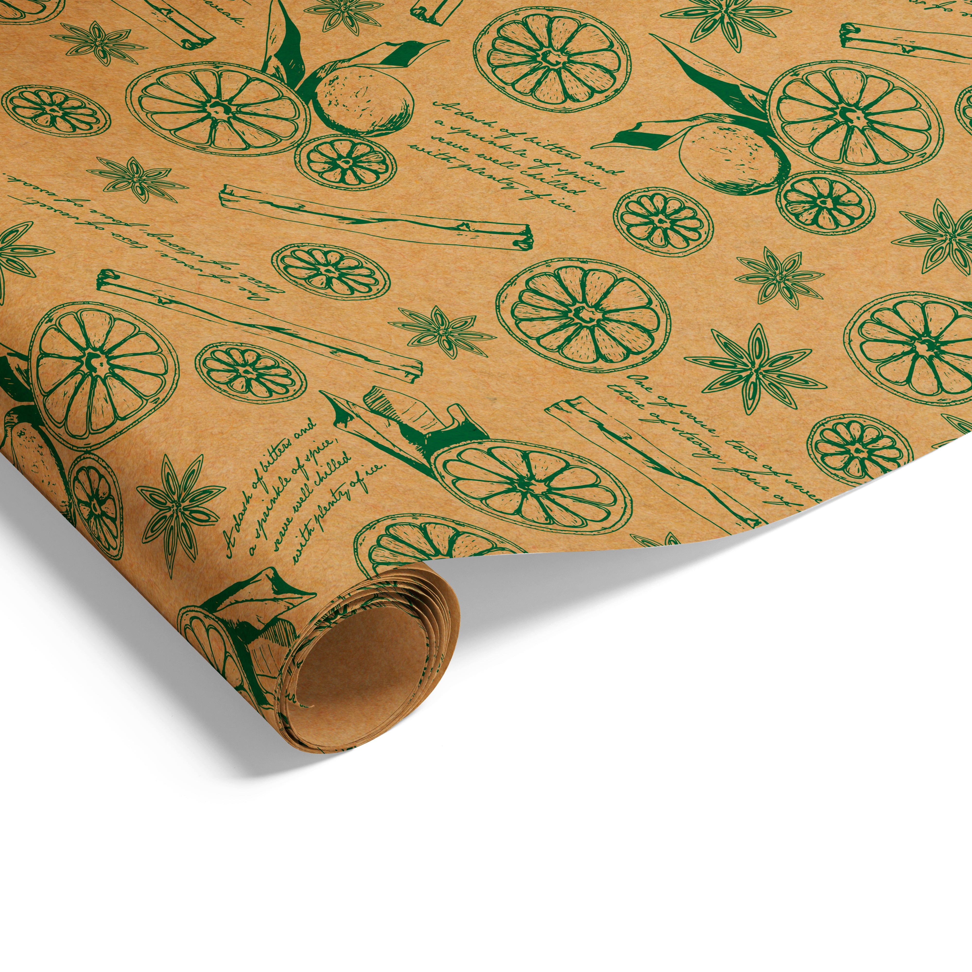 Xmas Punch on Kraft Wrap Green