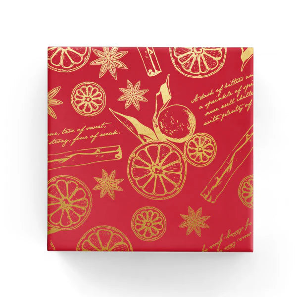 Xmas Punch Wrap Rich Red Gold