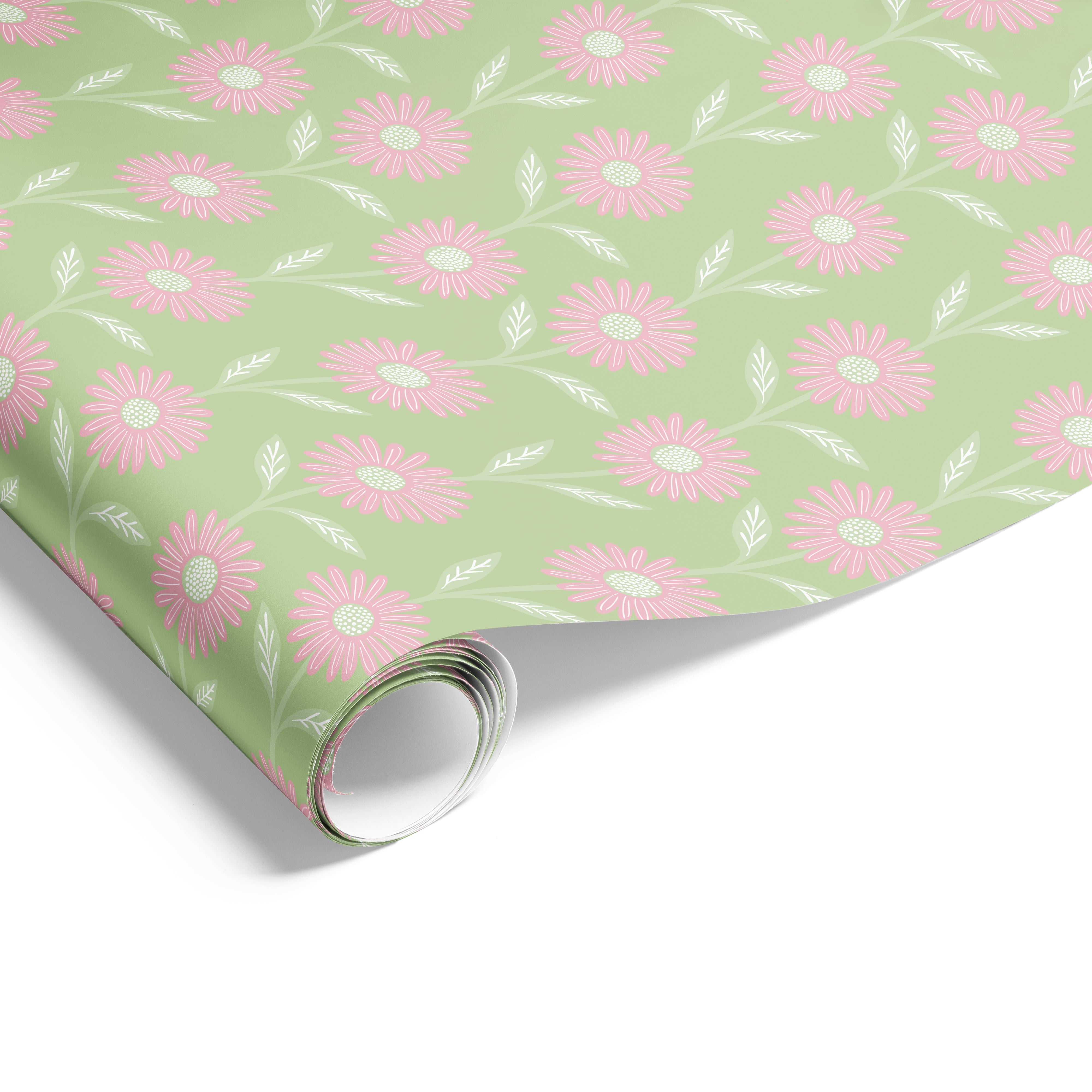 Daisy on Matte Green Pink