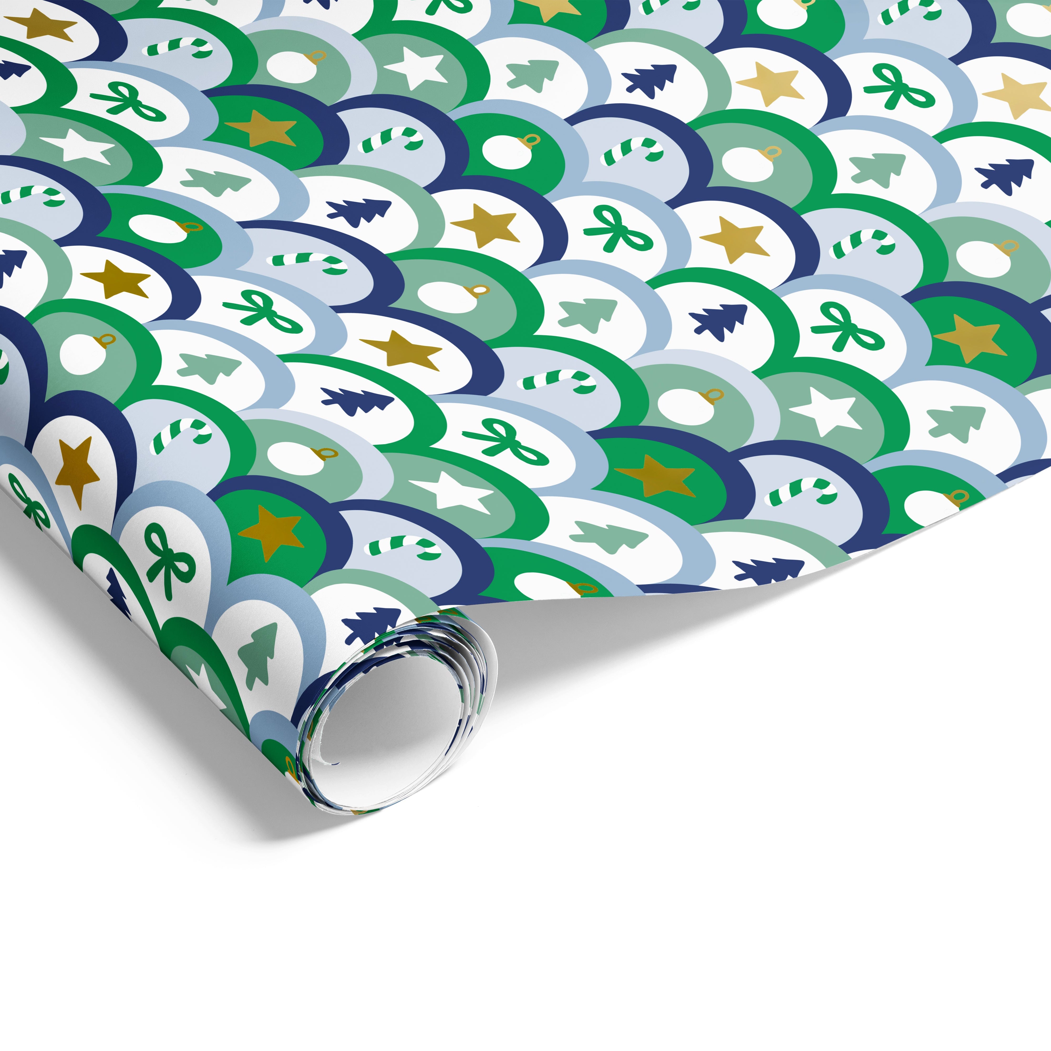 Festive Scallop on Matte Wrap Blue Green