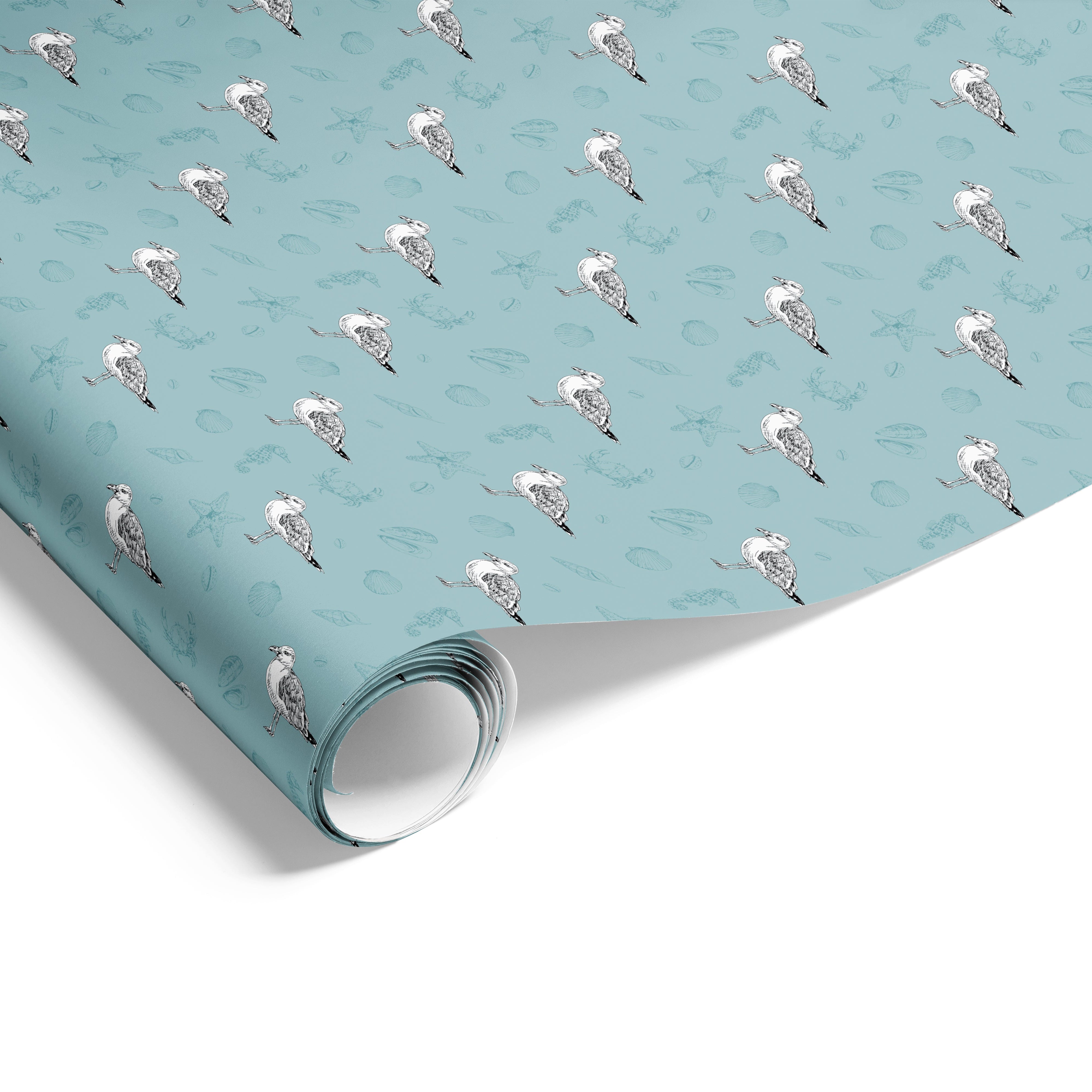 60cm Seagulls Matte Wrap Sea Green