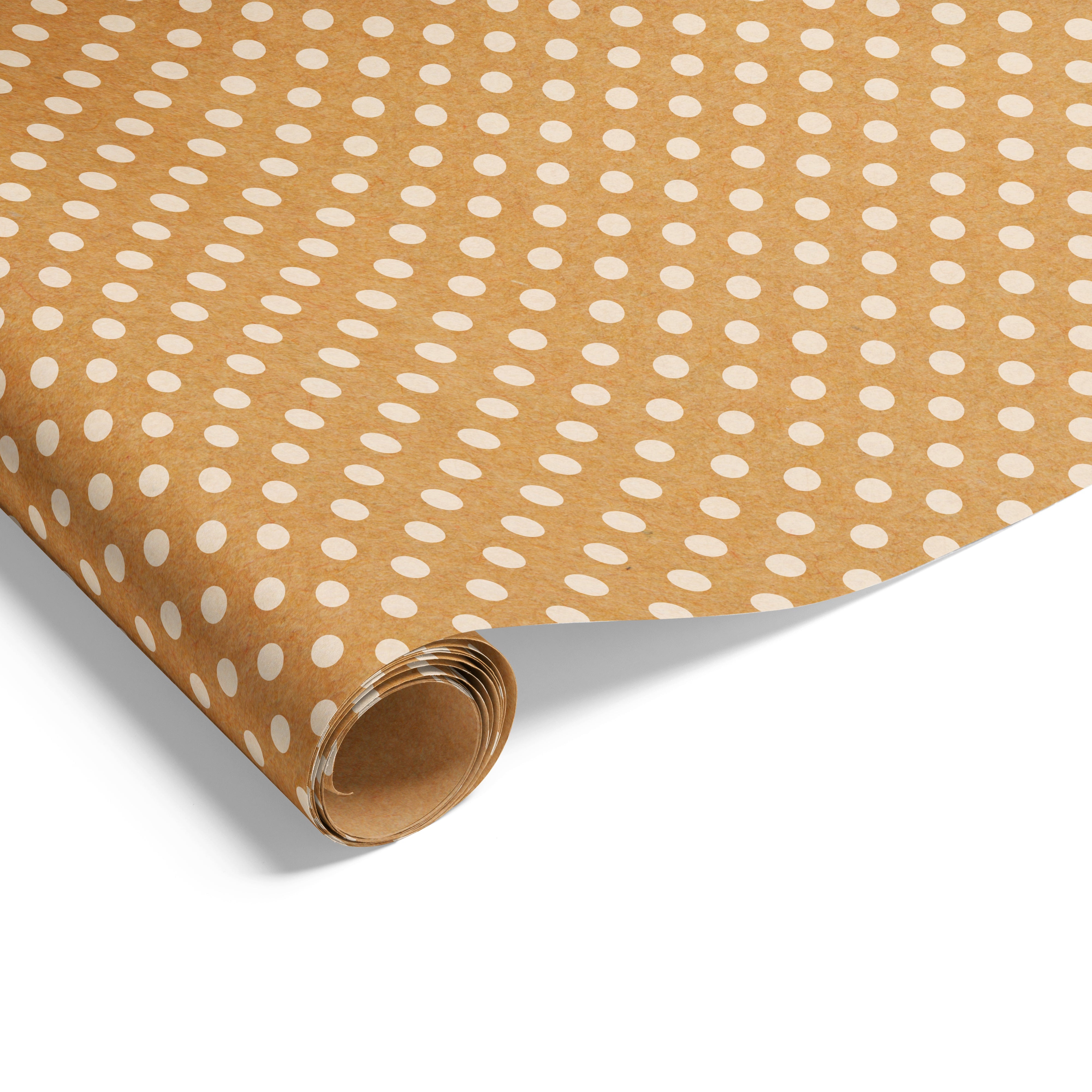 60cm Spot on Kraft Wrap White