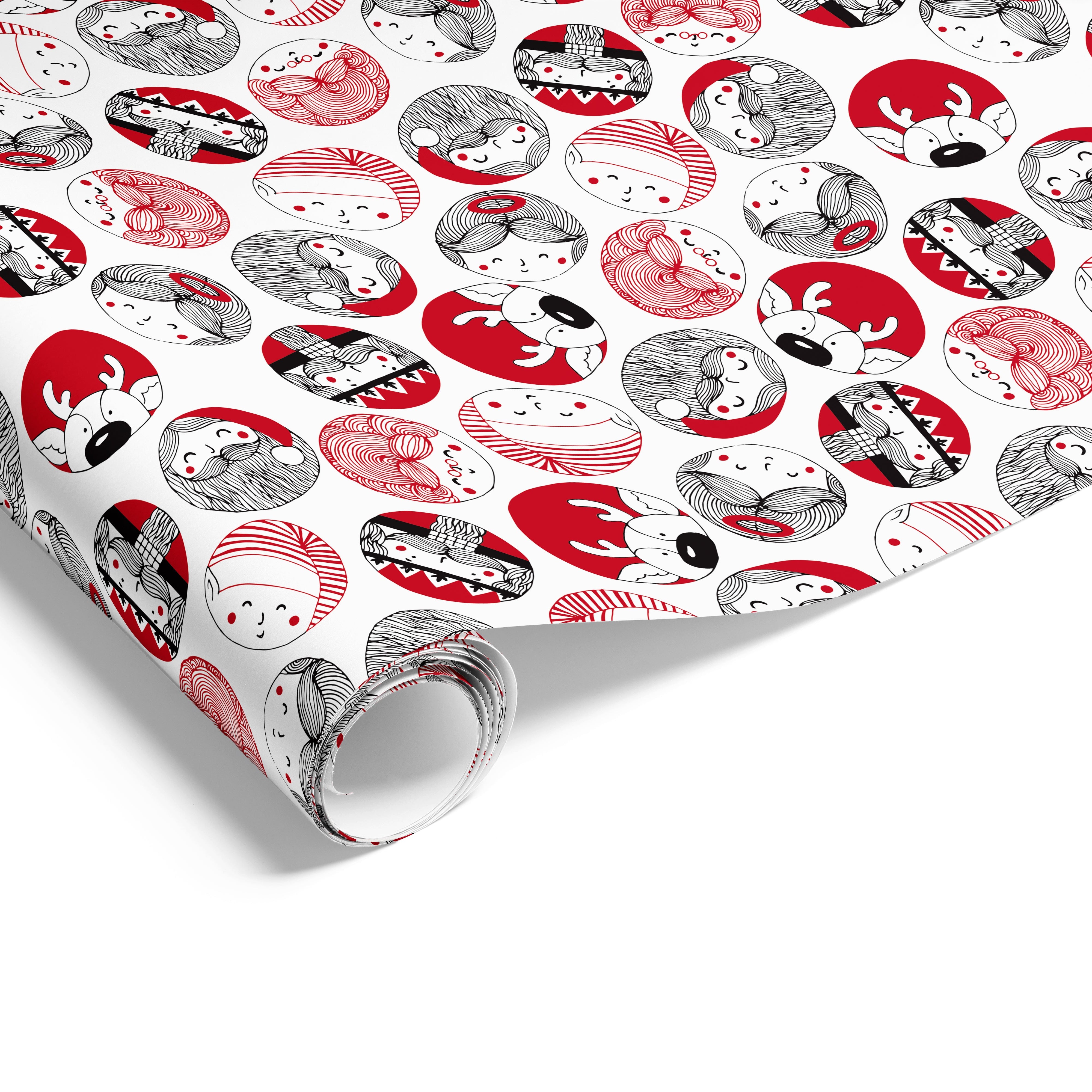 60cm Merry Characters on Matte Red Black