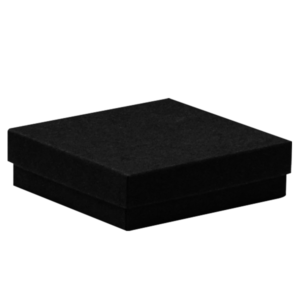 Cotton Fill Box Black Kraft 89x89x25mm - 100/ctn