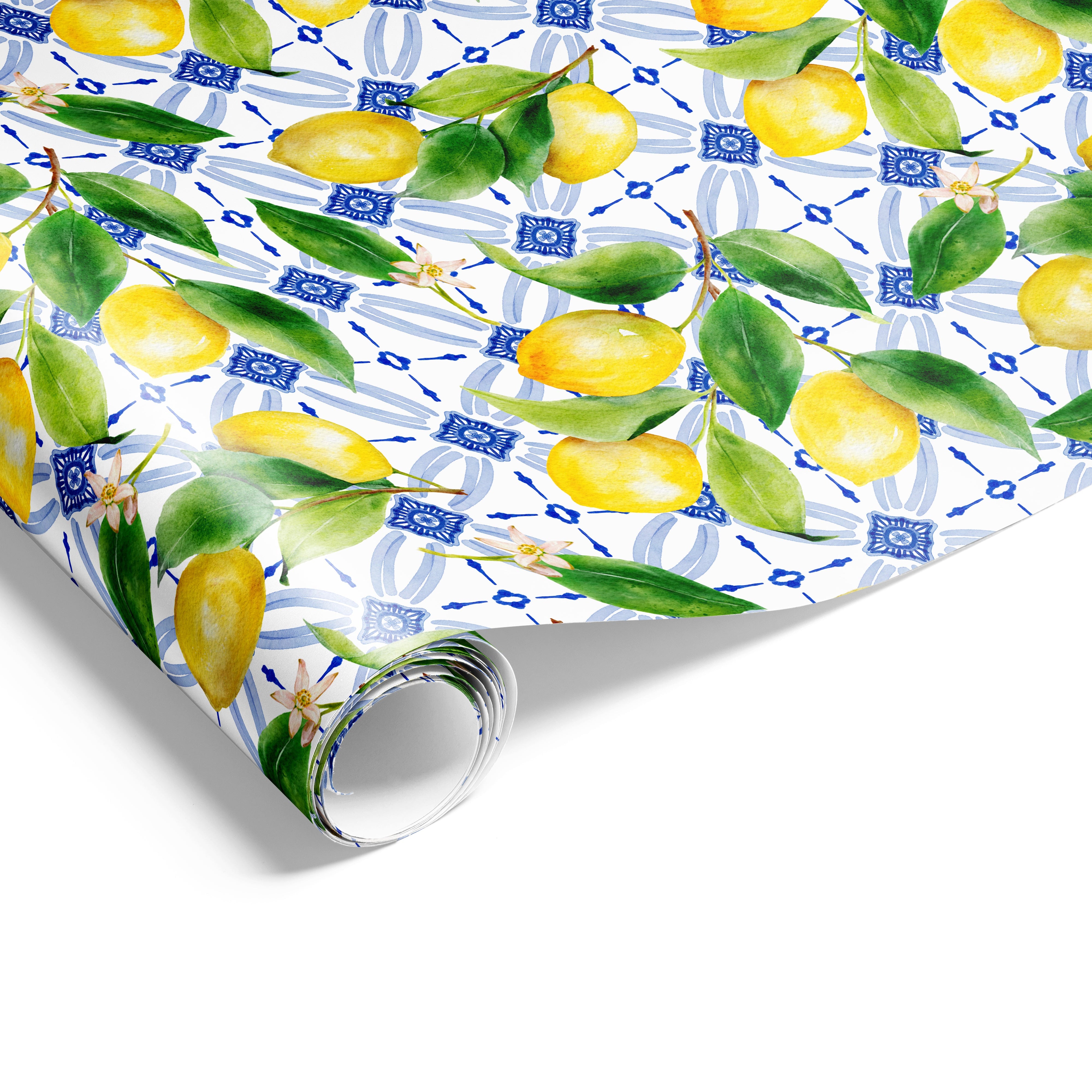 Lemon Blue Tile Wrap