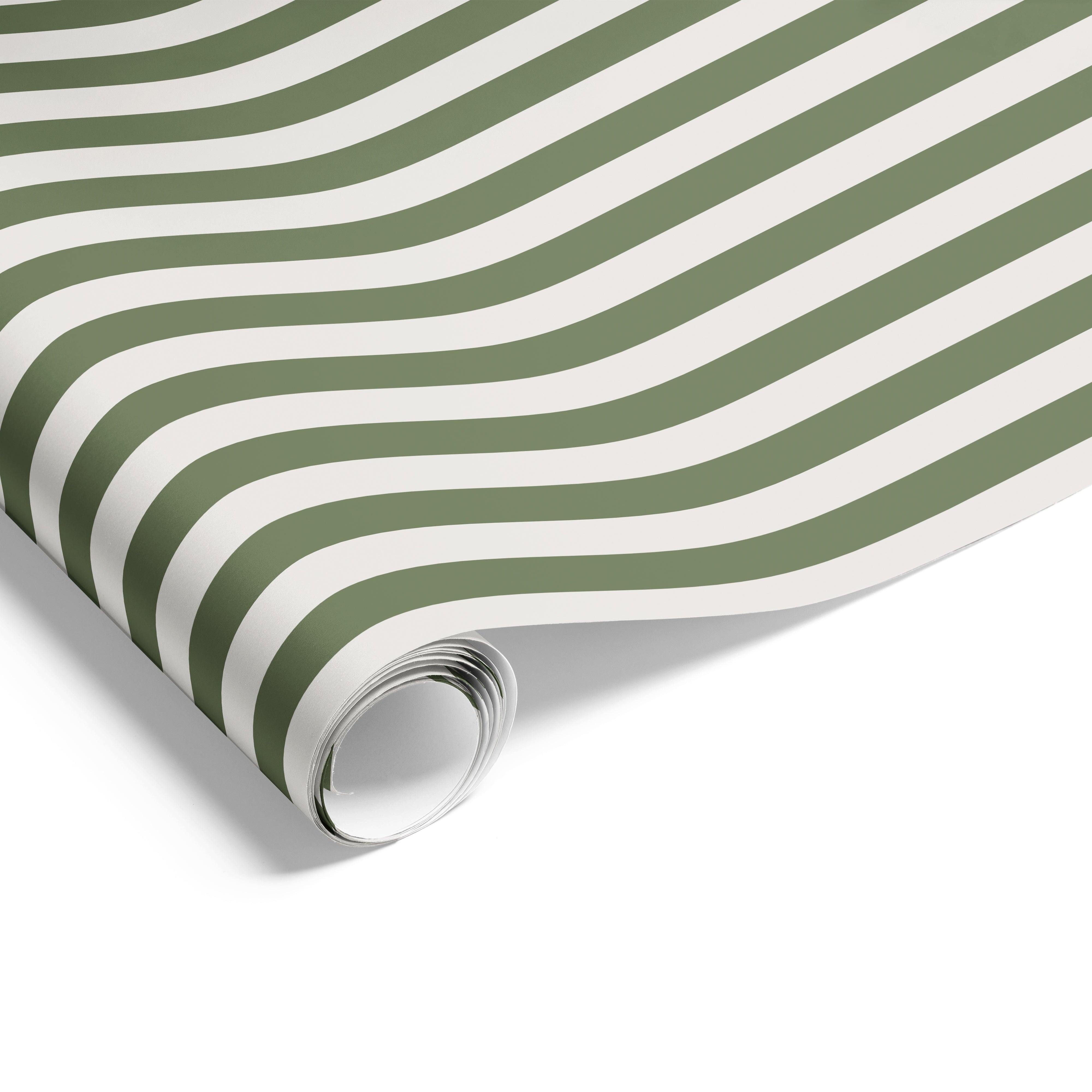 Two Colour Stripe on Matte Earth Green/Warm Gray