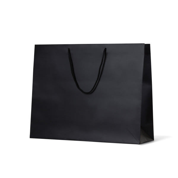 Laminated Matte Galleria Black Paper Bag - 50/ctn