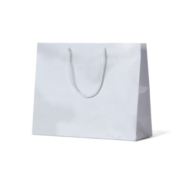 Laminated Gloss Madison White Paper Bag - 50/Ctn