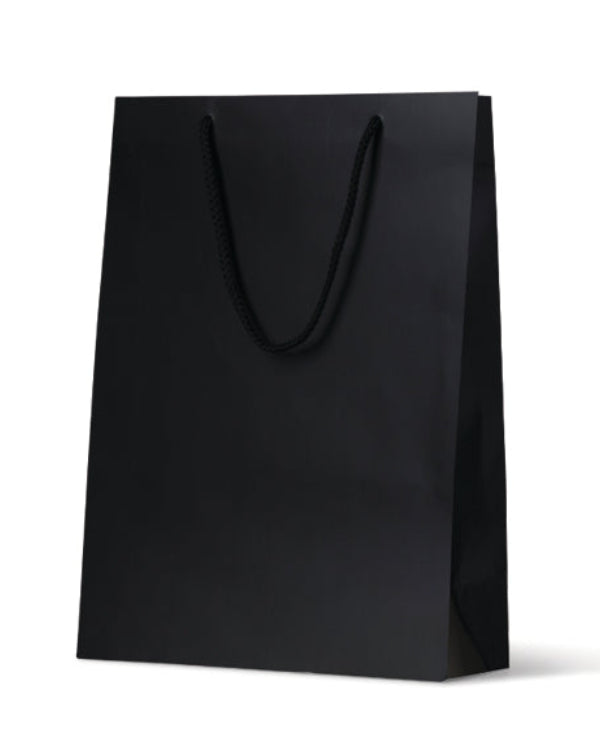 Laminated Matte Michelle Black Paper Bag - 100/ctn