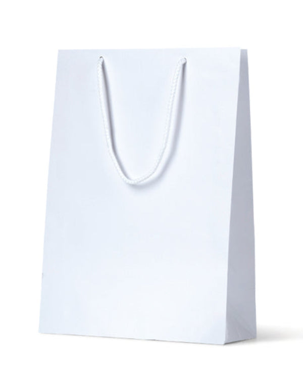 Laminated Matte Michelle White Paper Bag - 100/ctn