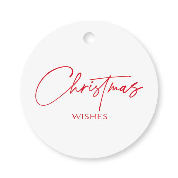 Gift Tag Christmas Wishes Red - 20/pack