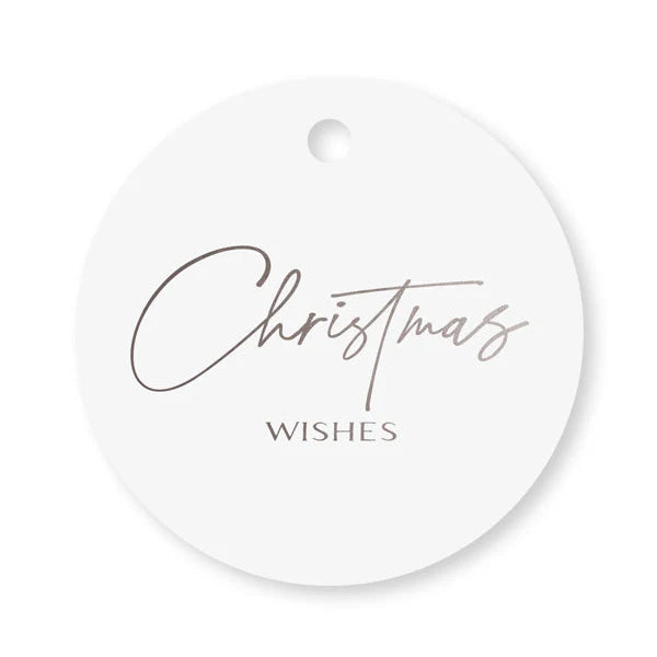Gift Tag Christmas Wishes Silver - 20/pack
