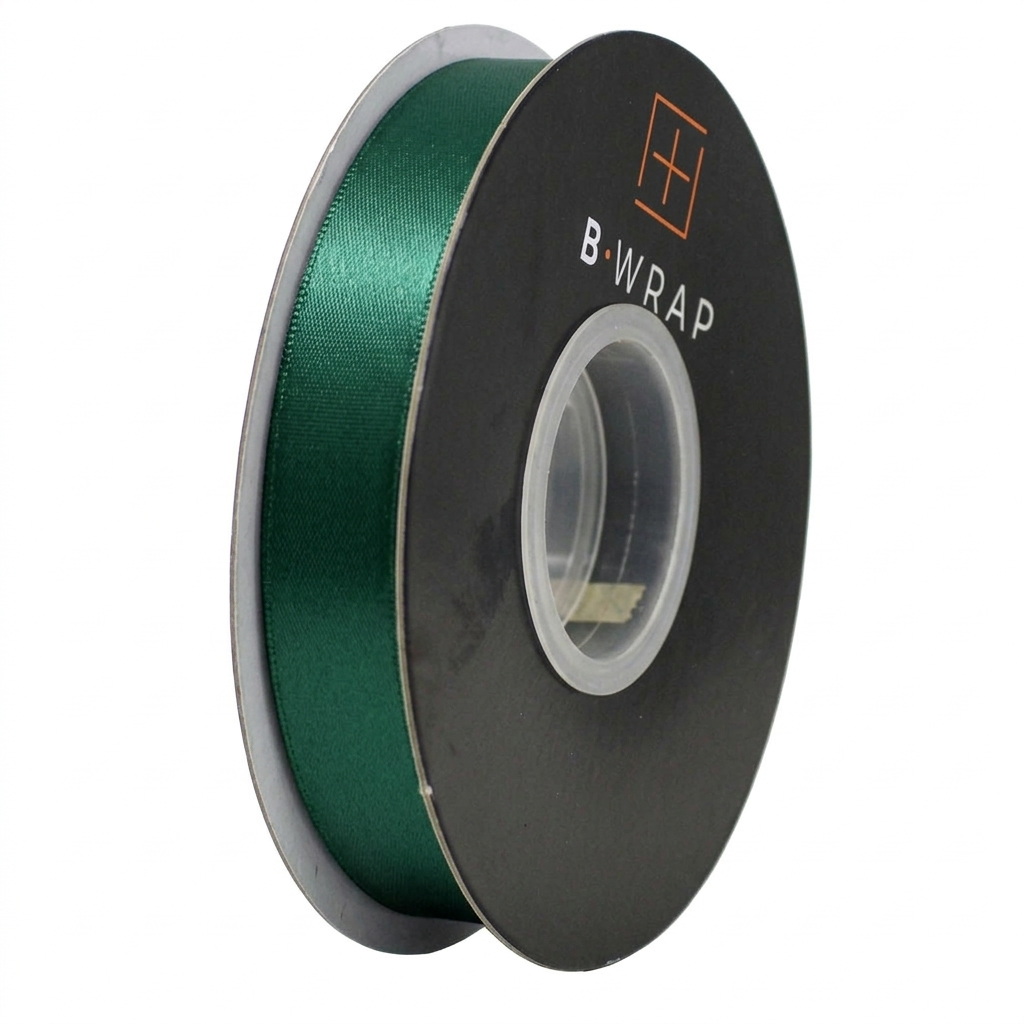 Double Sided Satin 25mm X 30mtrs Hunter Green