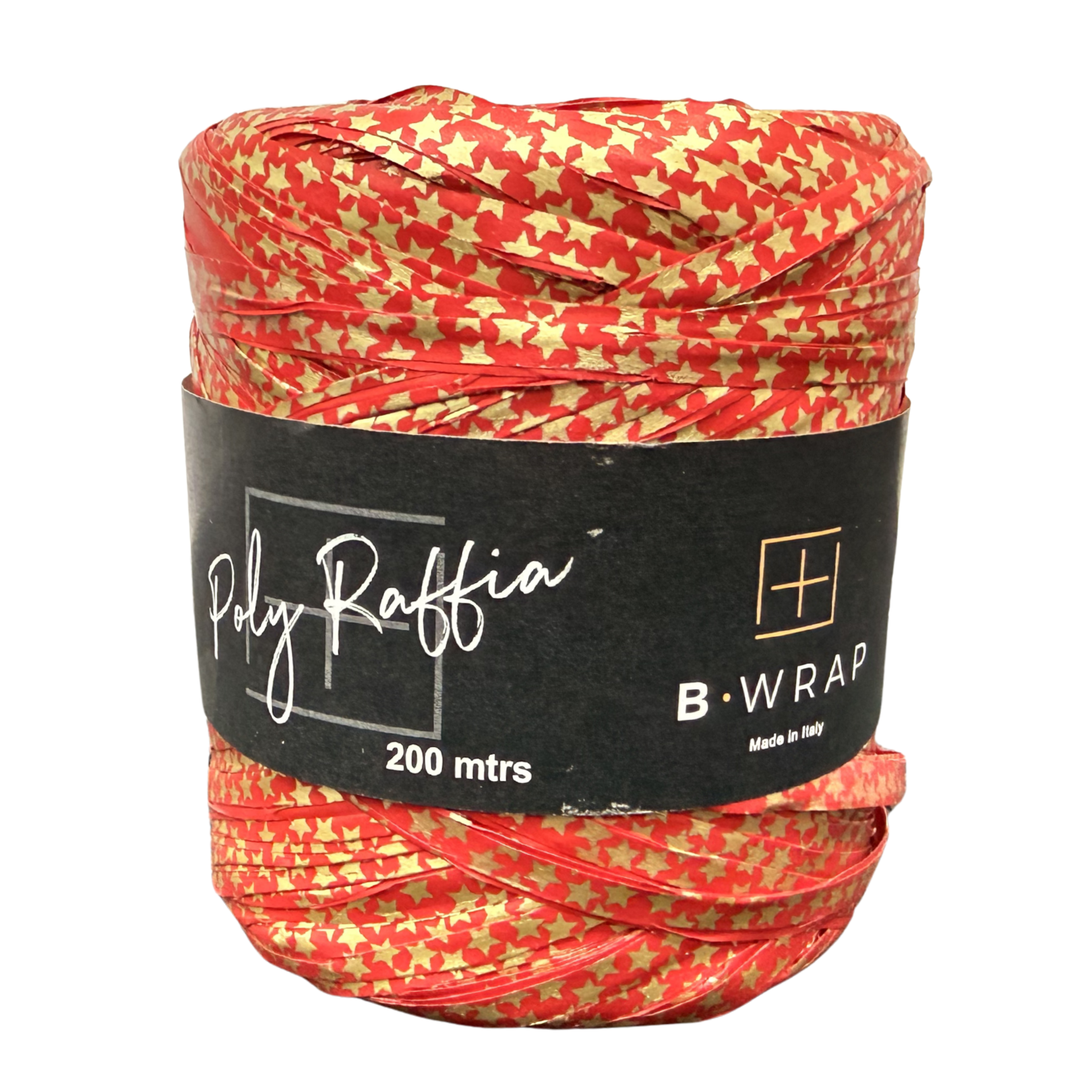 Star Raffia 5mm X 200mtrs Gold on Red