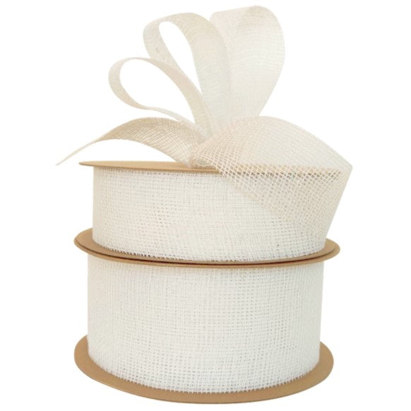 Cotton Raw Mesh Wide 65mm X 20m White