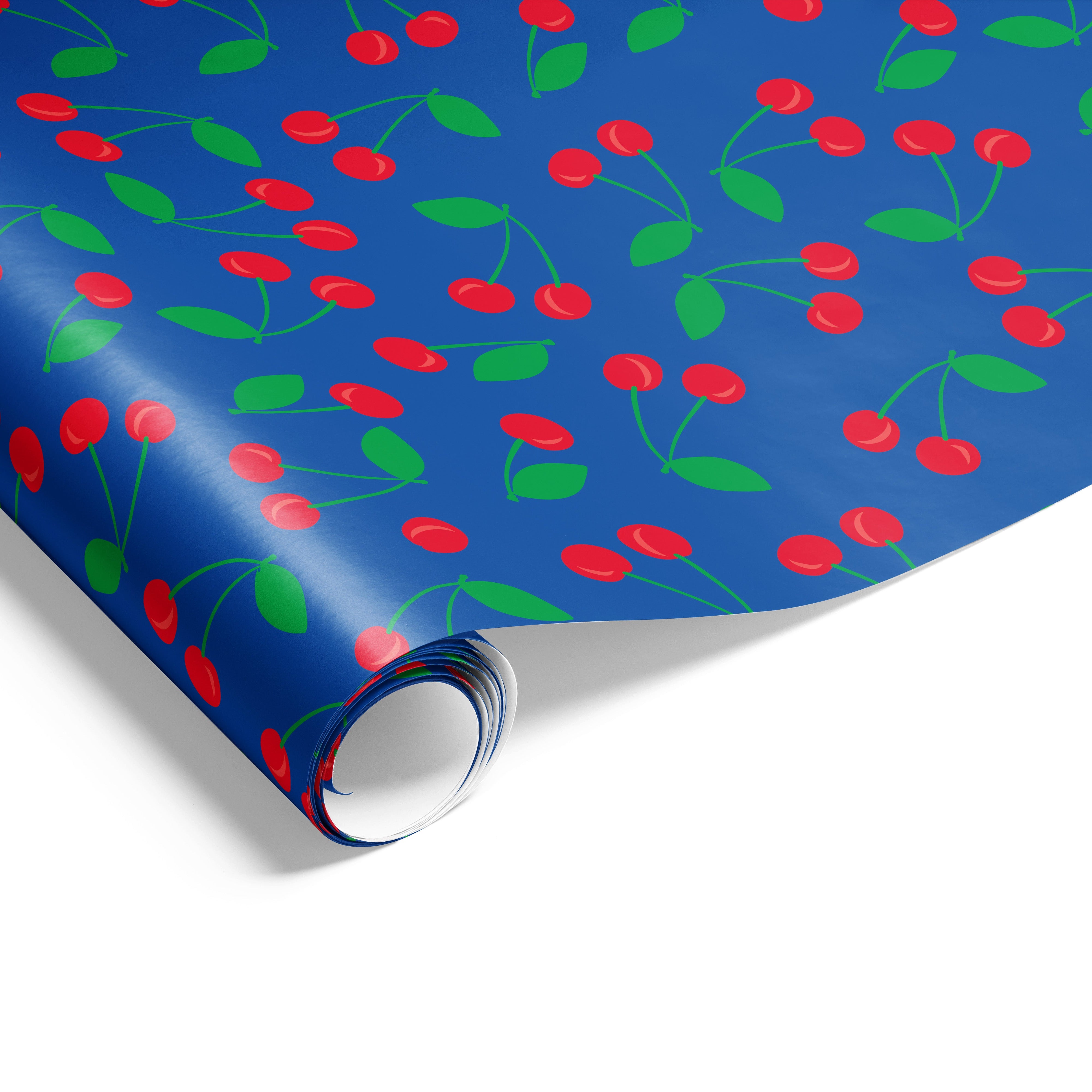 Cherries Wrap Navy Red Green