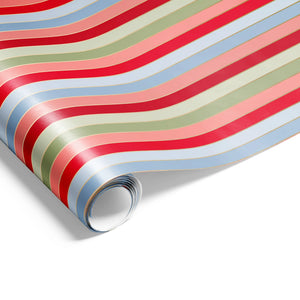 Merry Stripes Wrap Red Blue Pistachio