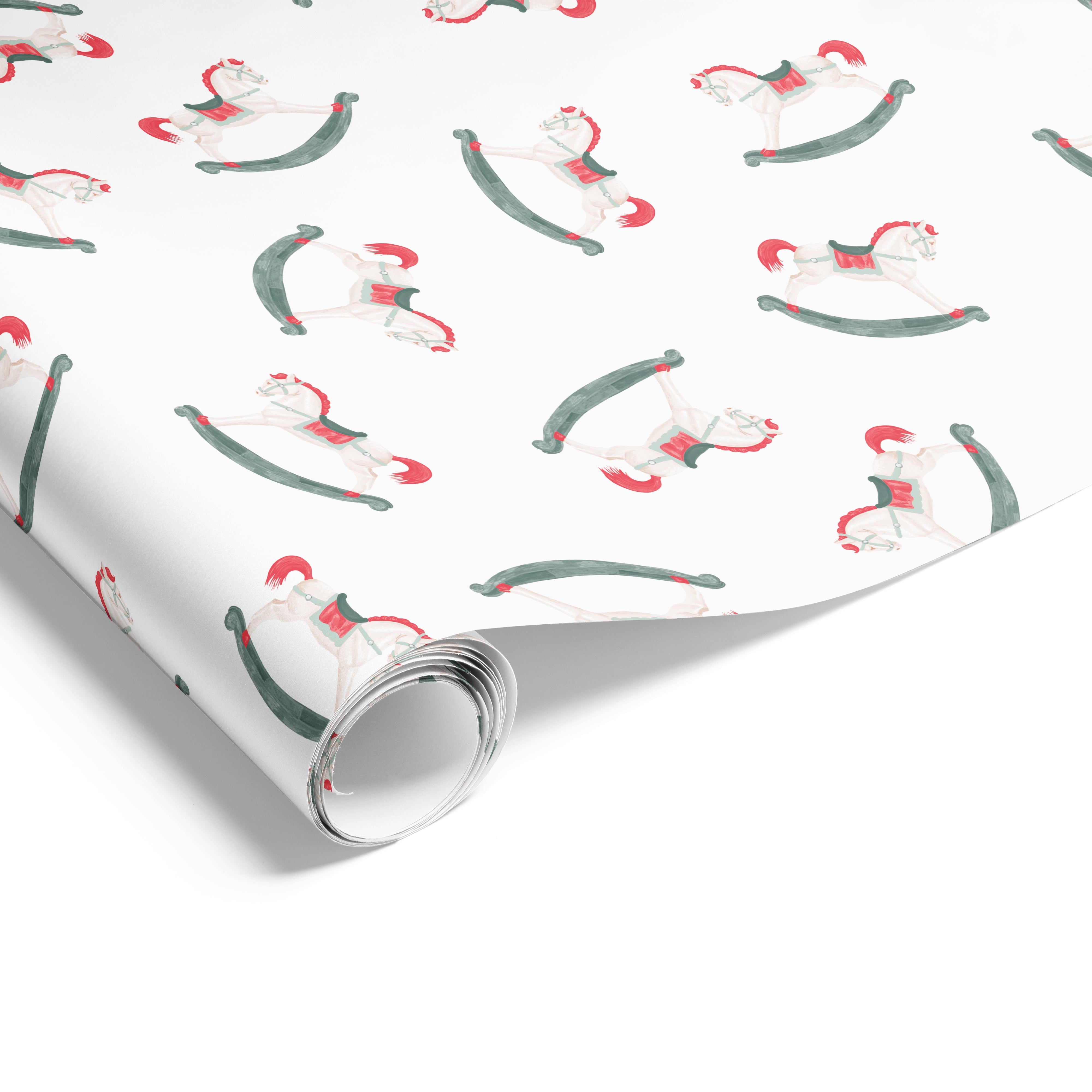 Rocking Horse on Matte Wrap Red Green