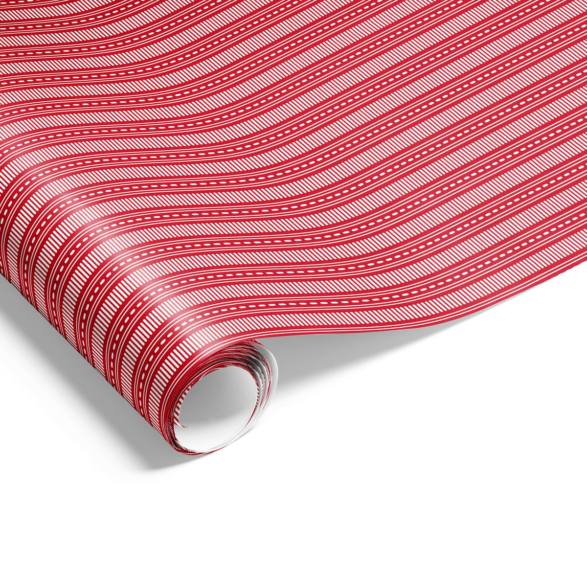 Ribbon Stripe Wrap Red