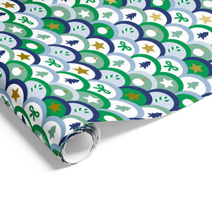 Festive Scallop on Matte Wrap Blue Green