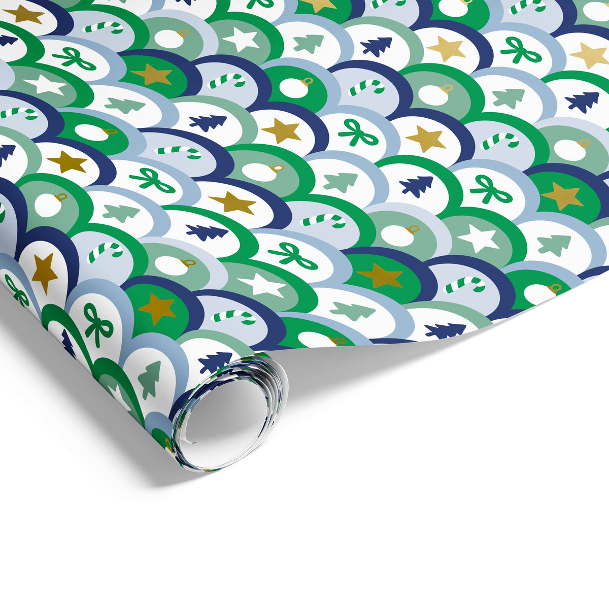 Festive Scallop on Matte Wrap Blue Green
