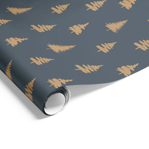 Xmas Ink Tree on Matte Wrap Camel Charcoal