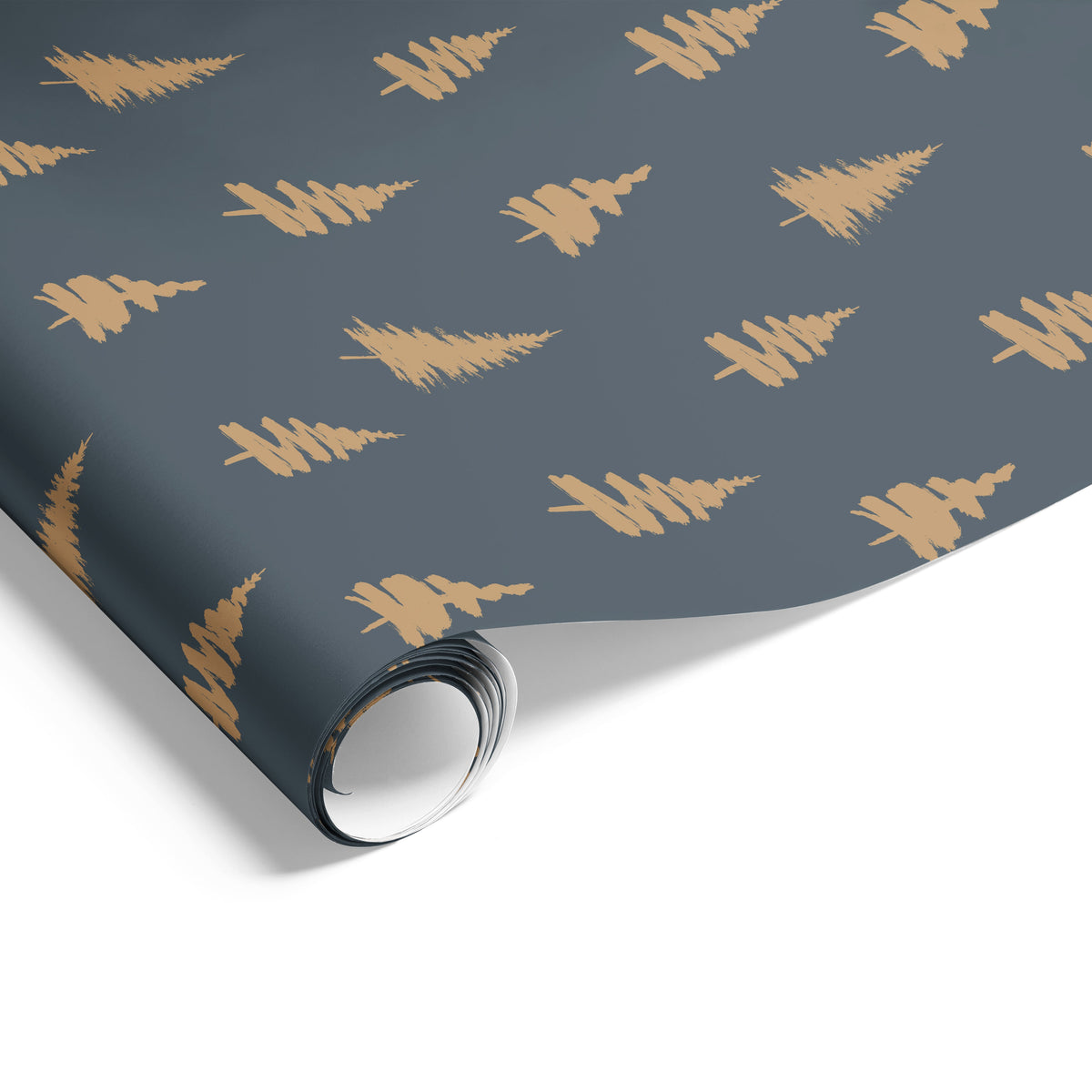Xmas Ink Tree on Matte Wrap Camel Charcoal
