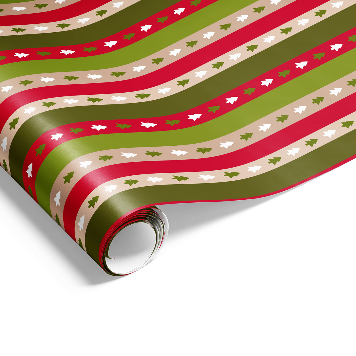 Christmas Stripe Wrap DkRed Olive