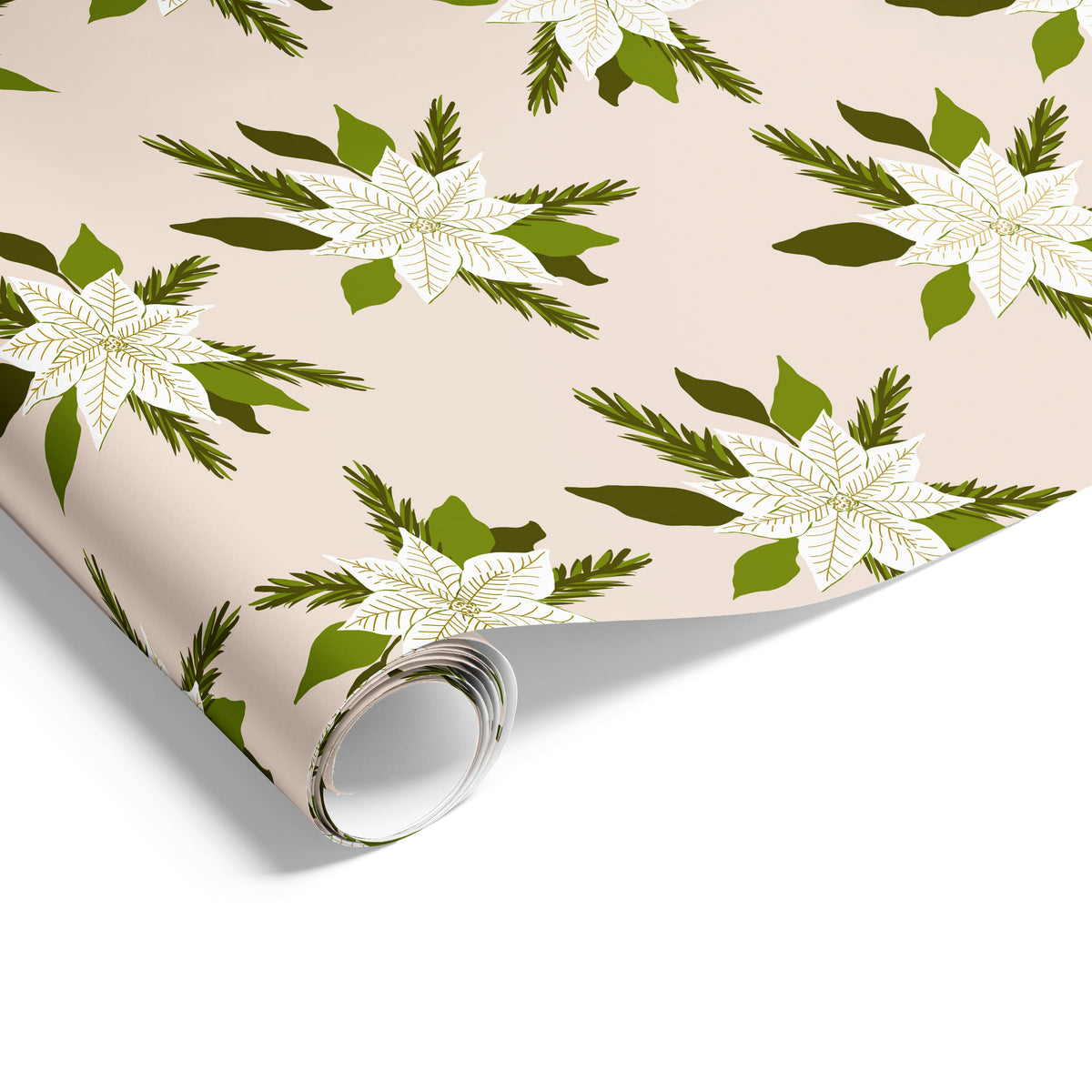 White Poinsettia Wrap Beige