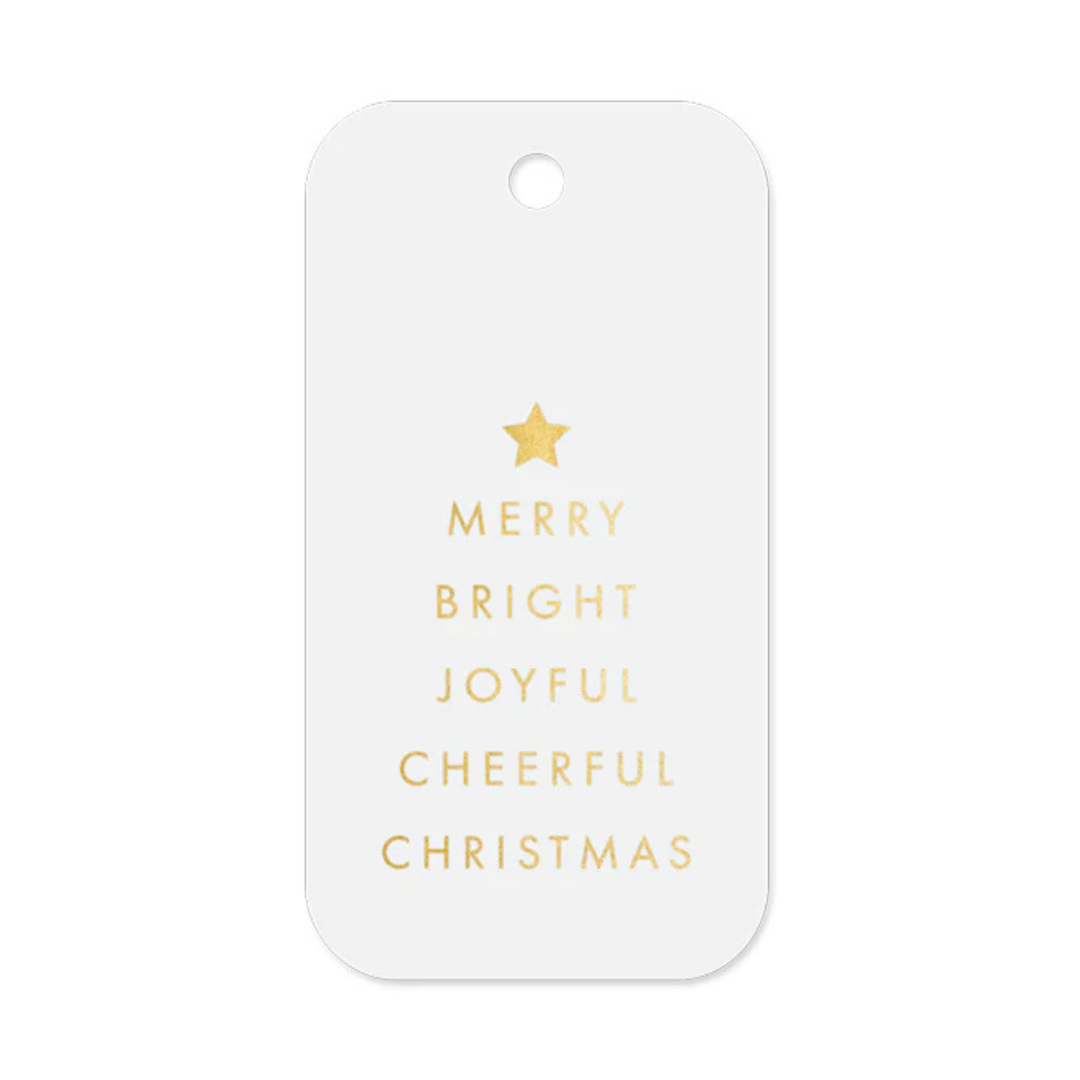 Gift Tags Xmas Cheer Gold - 20/pack