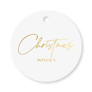 Gift Tag Christmas Wishes Gold - 20/pack