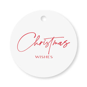 Gift Tag Christmas Wishes Red - 20/pack
