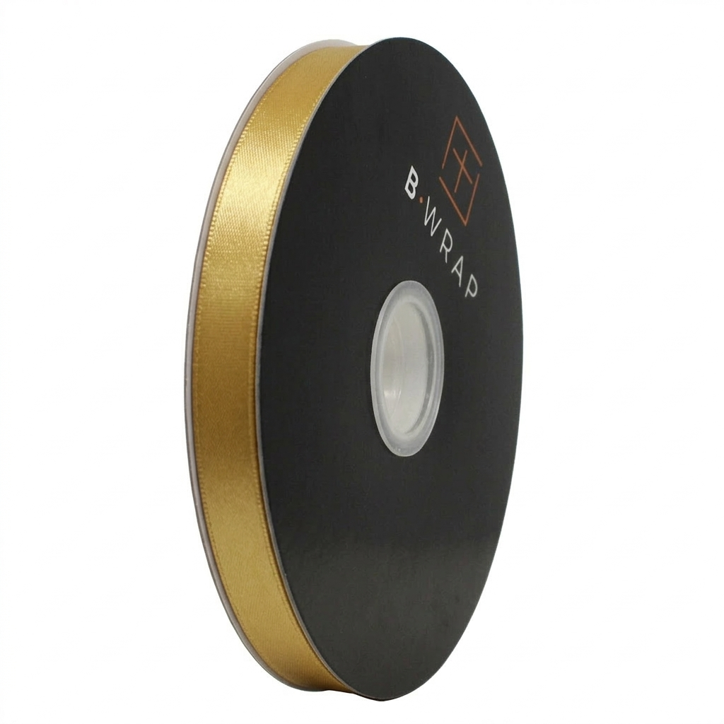 Double Sided Satin 16mm X 100mtrs Gold