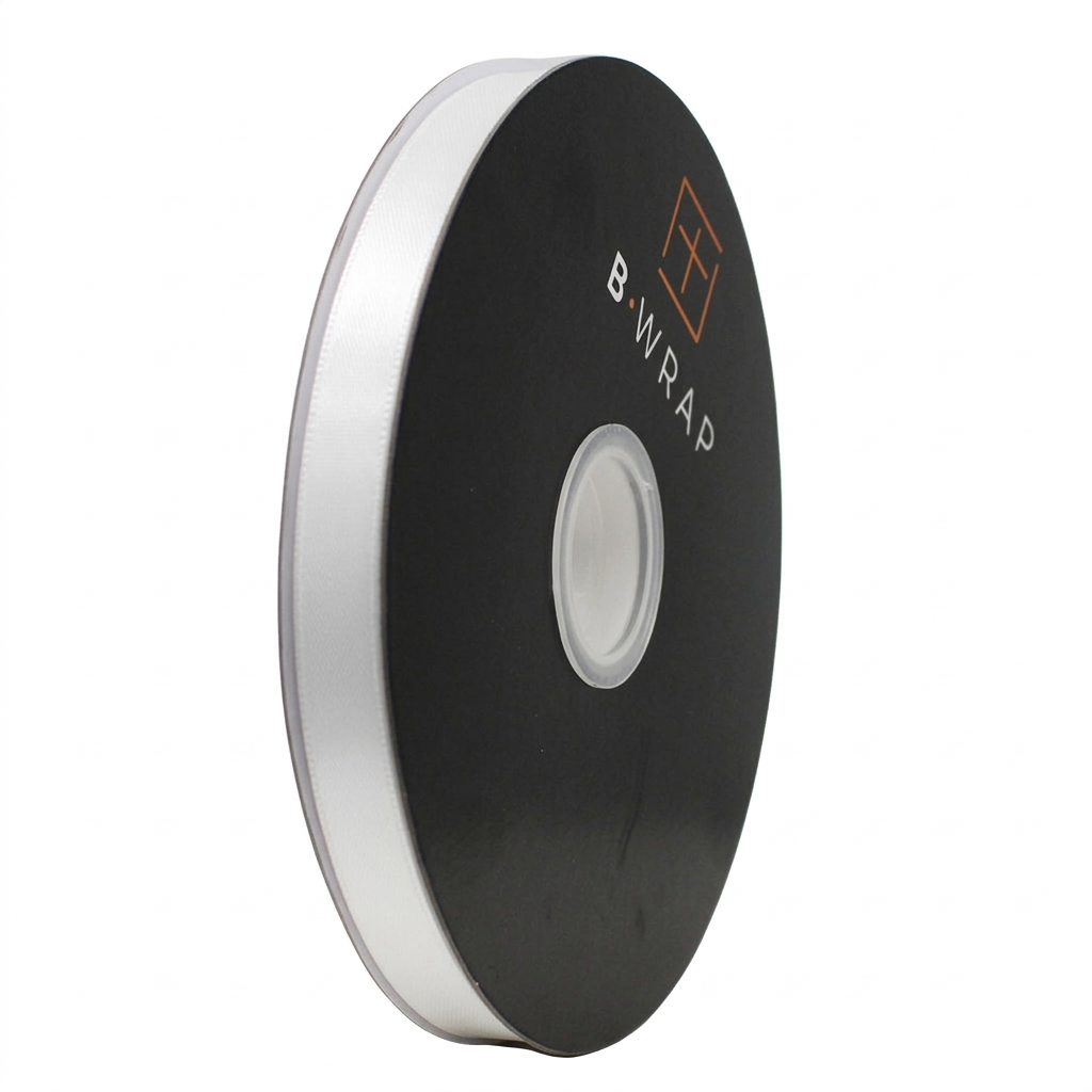 Double Sided Satin 16mm X 100mtrs White