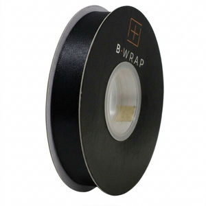 Double Sided Satin 25mm X 30mtrs Black