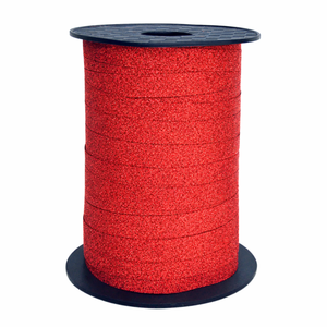 Glitter Curling Ribbon 10mm X 100m Red