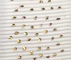 Grosgrain Gold Dots White 20mm X 20mtrs